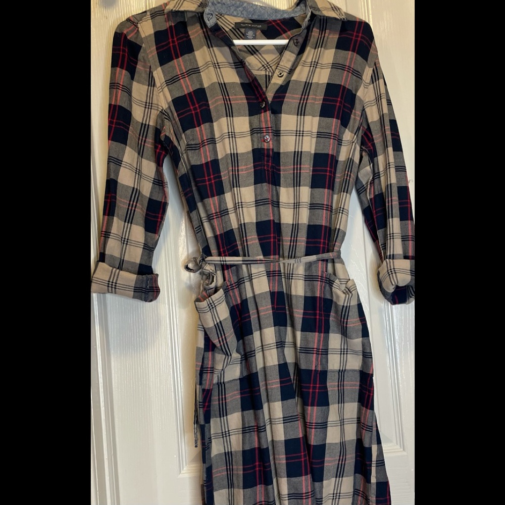 Tommy Hilfiger Front‎ Tie Checkered Dress Size Small🌸🌺